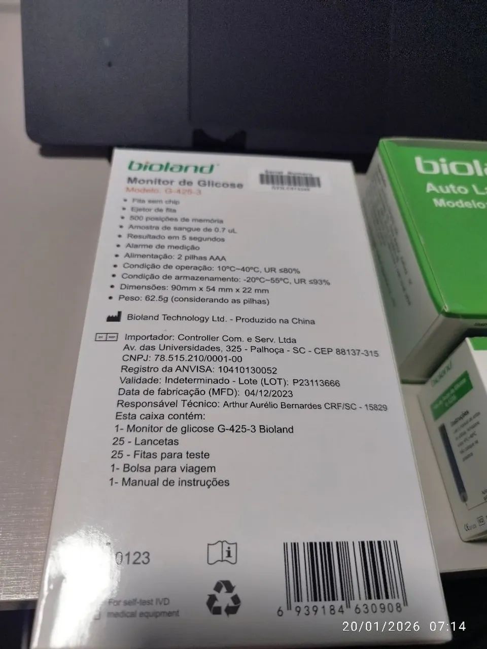 Monitor de glicose marca Bioland - novo e sem uso - Foto 3