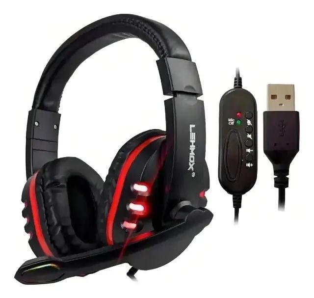 Headset Gamer Lehmox LEF-1040 USB com Microfone LED Estéreo para PC Gamer e Notebook de ou - Foto 3