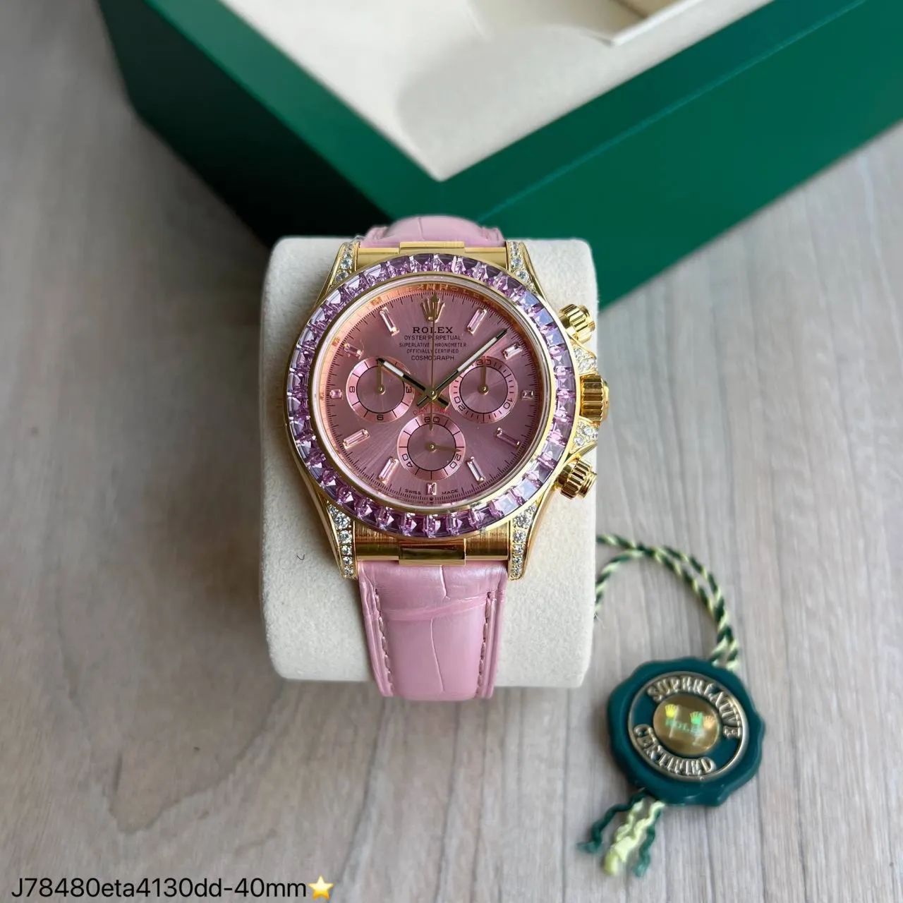 Relógio Daytona Barbie pedrinha moissanite Eta 