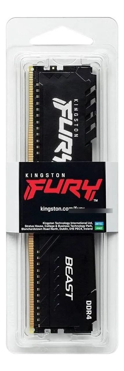 Memória RAM Kingston Fury Beast 8GB DDR4 3200MHz - NOVA LACRADA - Foto 2