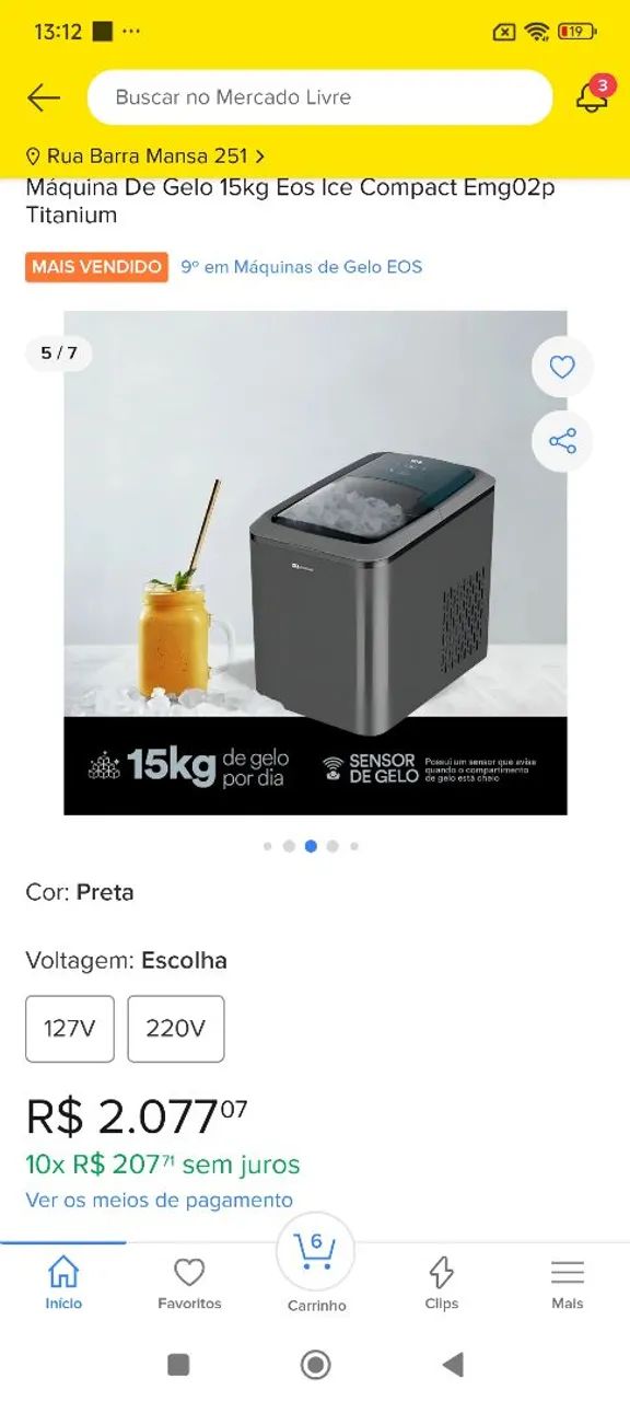 Máquina de gelo 15 kg 