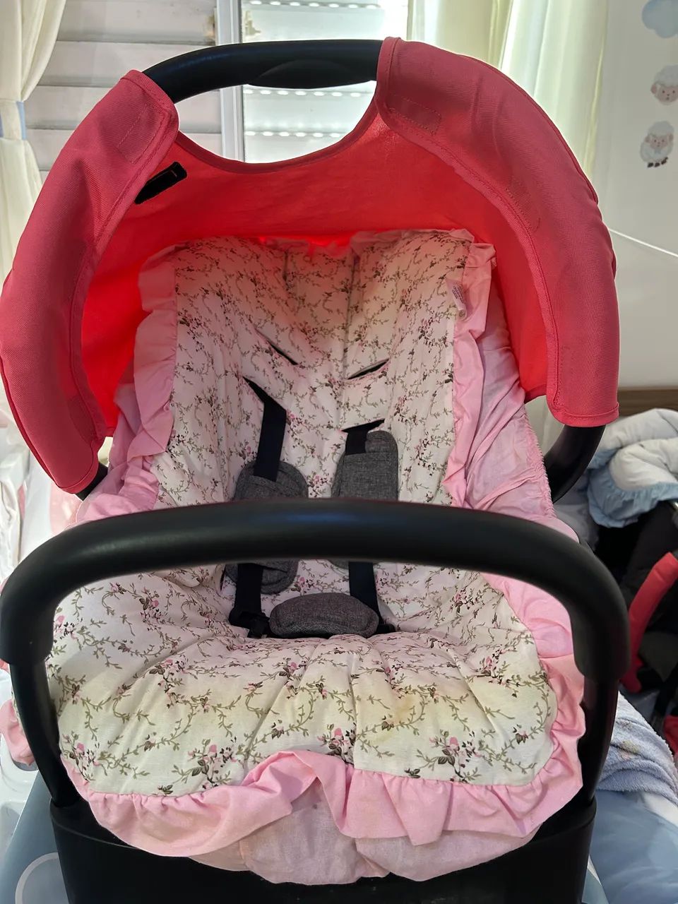Carrinho e bebê conforto Safety Mobi 1st Rosa