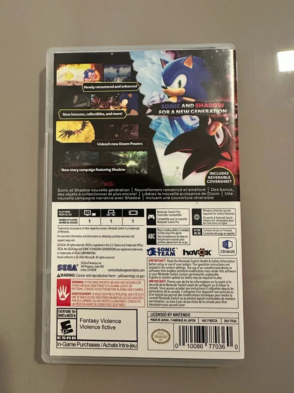 Sonic Shadow Generations Nintendo Switch - Foto 2