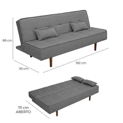 Sofá-cama linho - 3 lugares - Foto 3