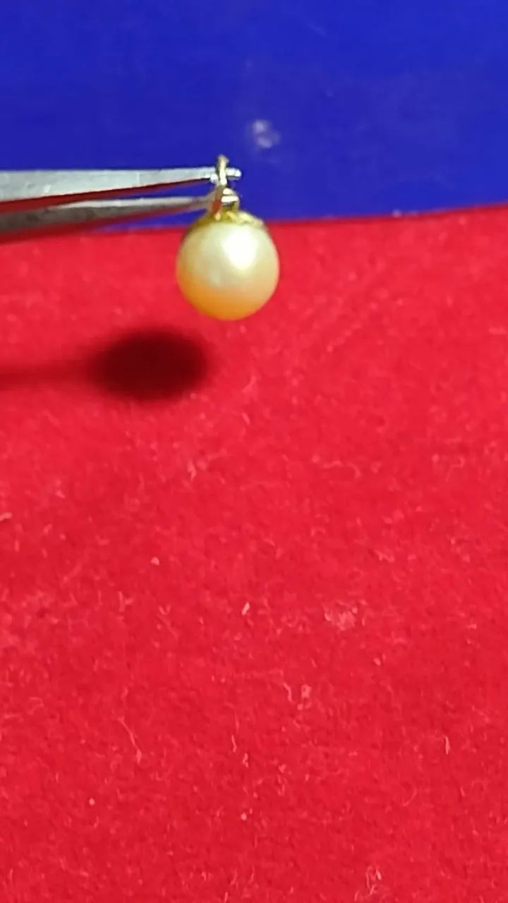 Pingente Pérola 6 mm Ouro 18 Kilates - Foto 2