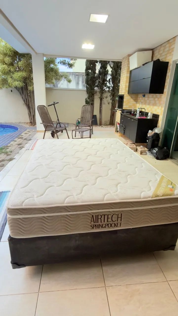 Cama Box Casal + Colchão Ortobom Airtech Springpocket - Foto 3