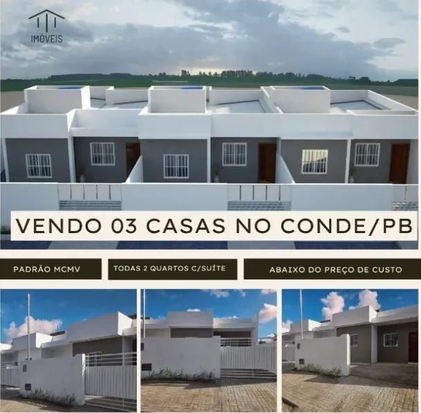 Imperdível!! Casa Nova De Esquina C/2 Quartos C/Suíte no Conde-PB. ACEITO TROCA!