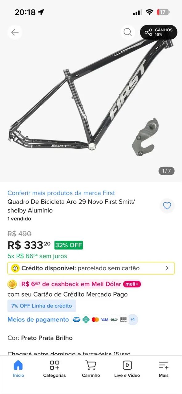 Quadro de bicicleta First Smitt Tam 17.5 - Foto 3