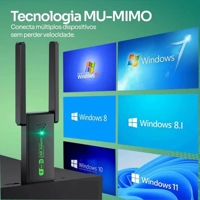 Adaptador USB Wi-Fi 6 +Dual Band 2.4, 5 Ghz + Bluetooth 5.3 FENVI - Aceito Cartão/Pix - Foto 4