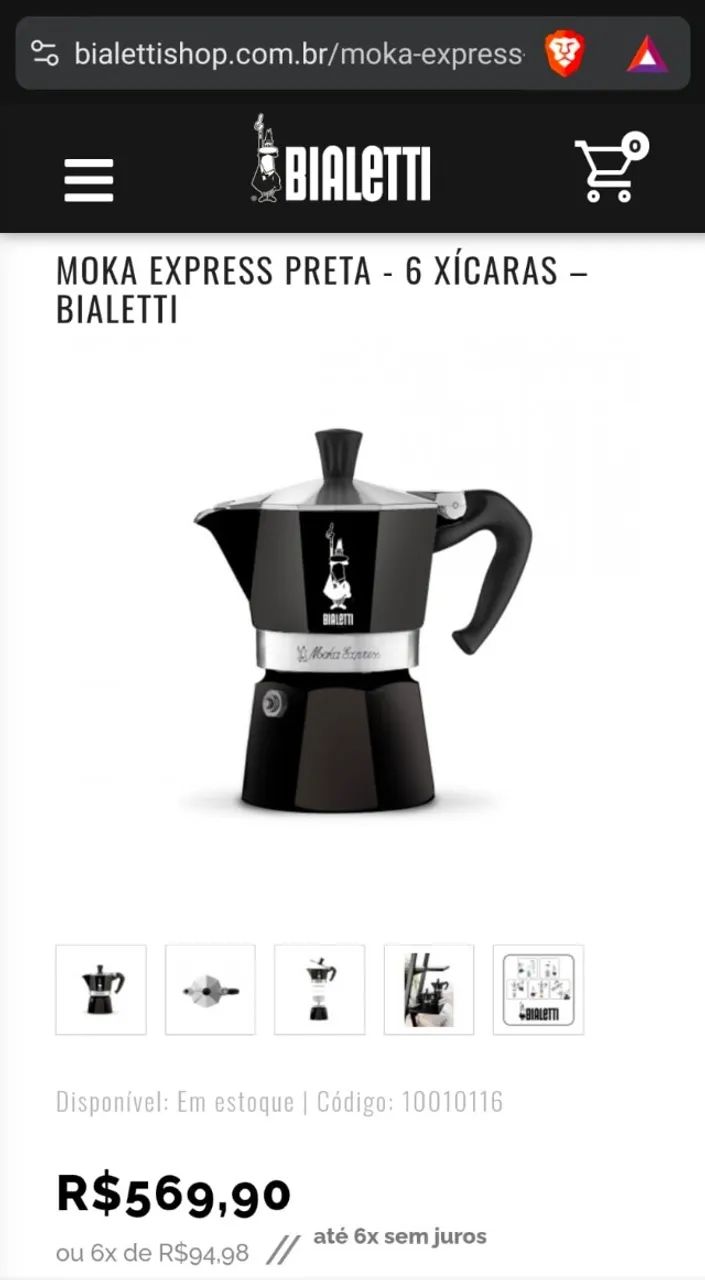 Bialetti Moka Express 6 xícaras preta - Foto 3