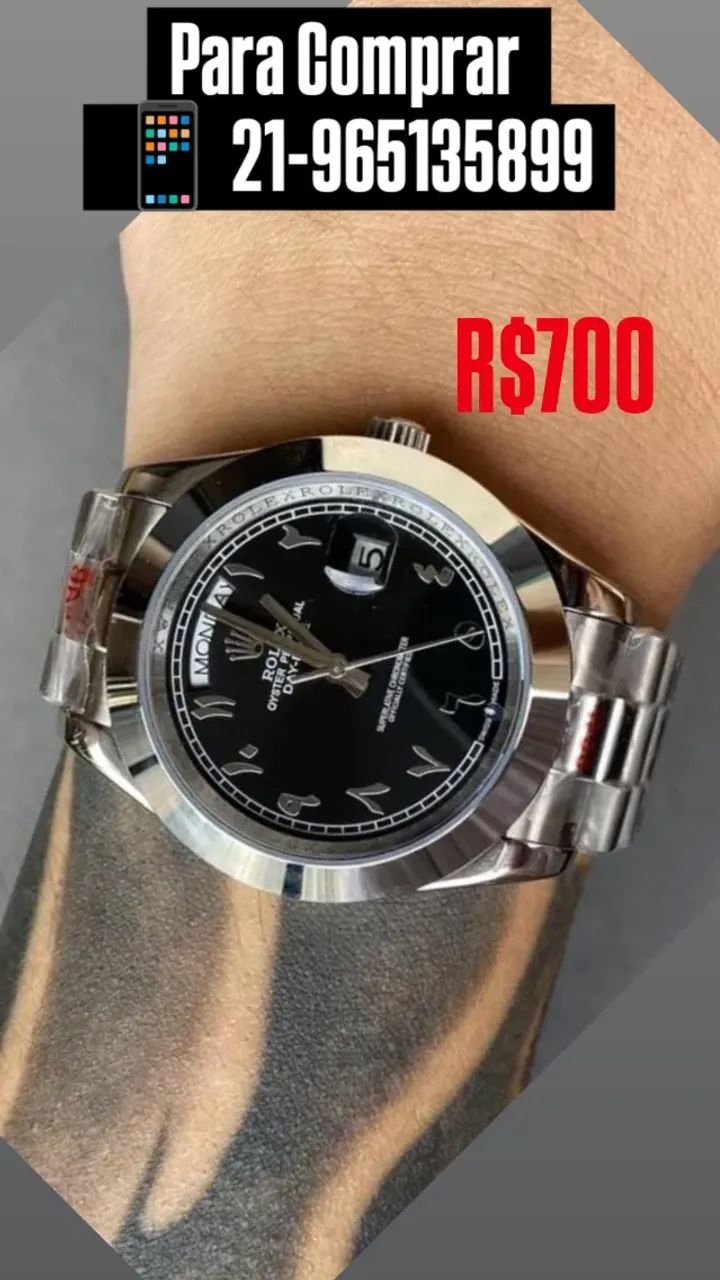 Relógio ROLEX Day - Date Automático - Numerais em Árabe (Entregamos)