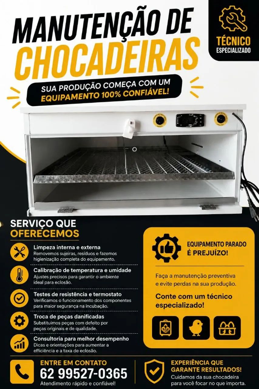 Manutenção de chocadeiras 