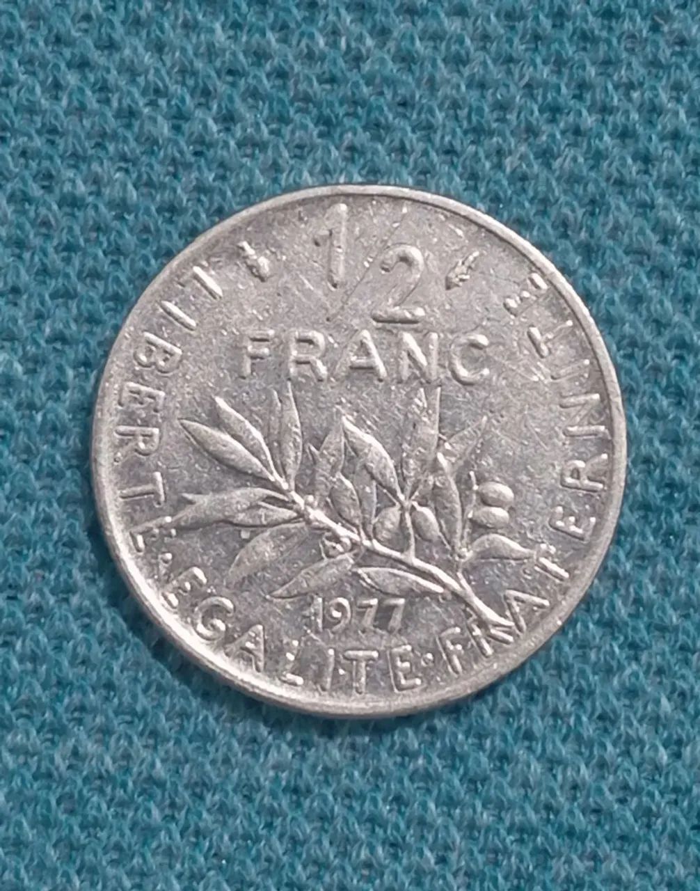 Moeda francesa 1/2 franco 1977 - Foto 5