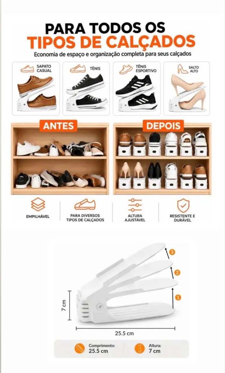 Rack Vertical / Sapateira 7 Prateleiras   - Foto 4