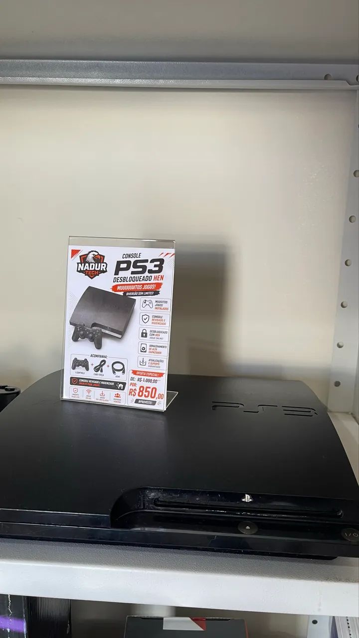 PS3 HEN com Jogos + 2 Controles e cabos  - Foto 4