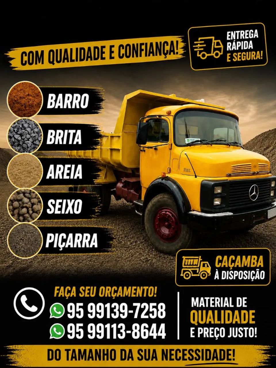 Vende-se barro,Areia,Piçarra,Brita, Seixo e outros