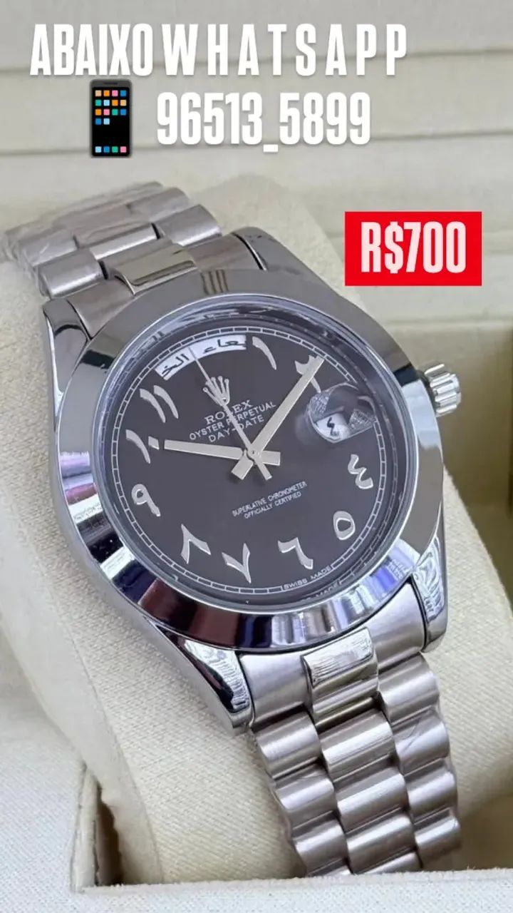 Relógio ROLEX Day - Date Automático - Numerais em Árabe (Entregamos) - Foto 3