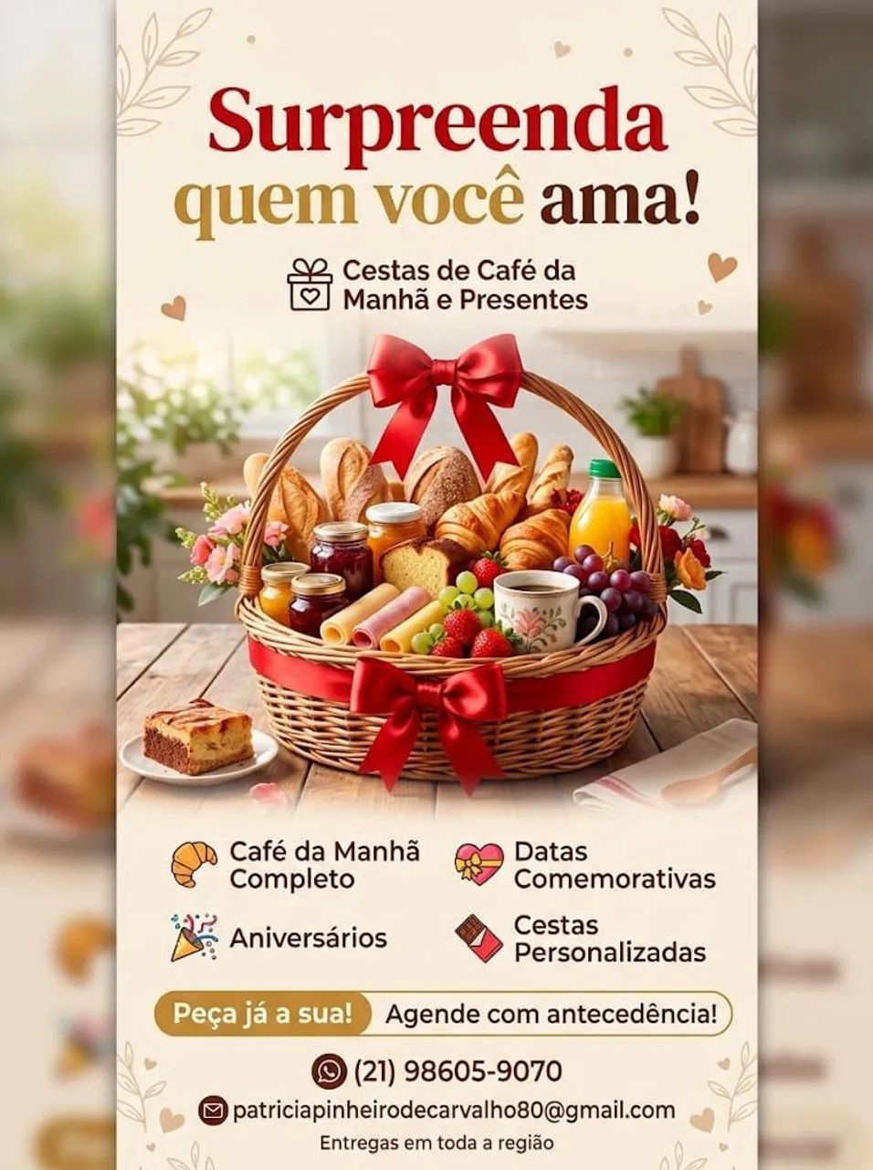 Cesta de café da manhã e outros 