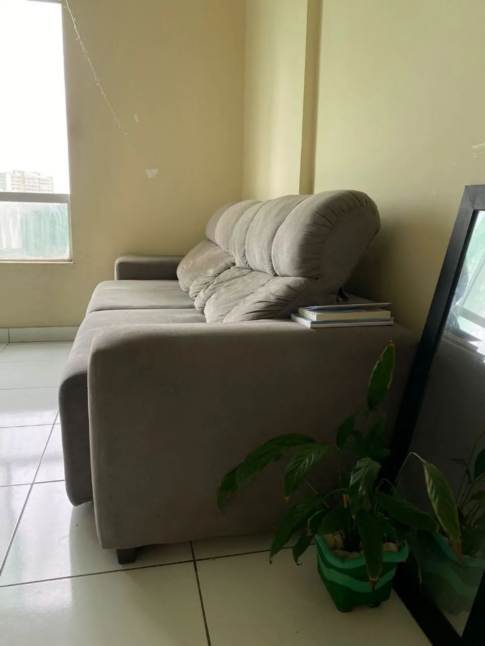 Sofá-cama retrátil 3 lugares (cinza) - Foto 4