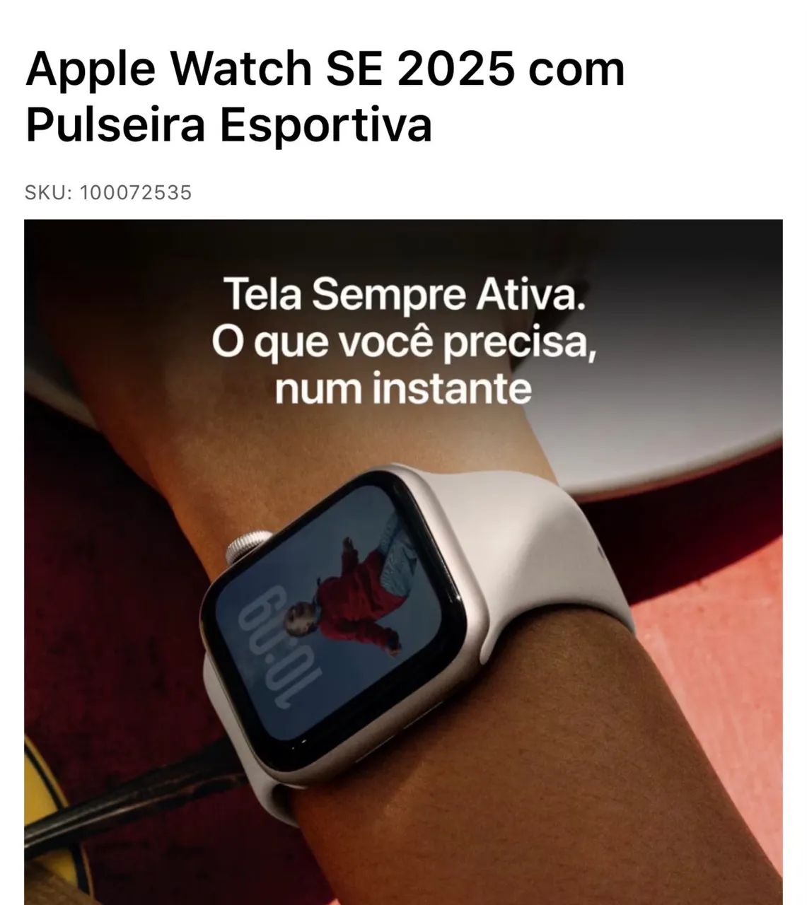 APPLE WATCH SE 3 40 MM | COR ESTELAR | NOVO E LACRADO