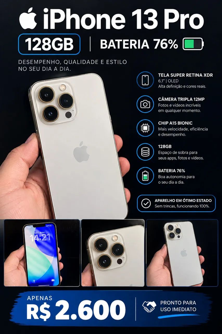 IPHONE 13 PRO - Celulares e Smartphones - Santa Tereza, Porto