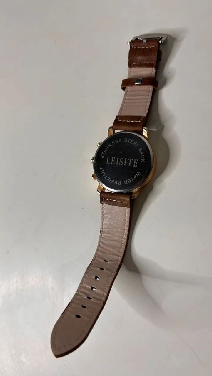 Relógio Leisite Dourado com pulseira em Couro R$:80 Reais  - Foto 3