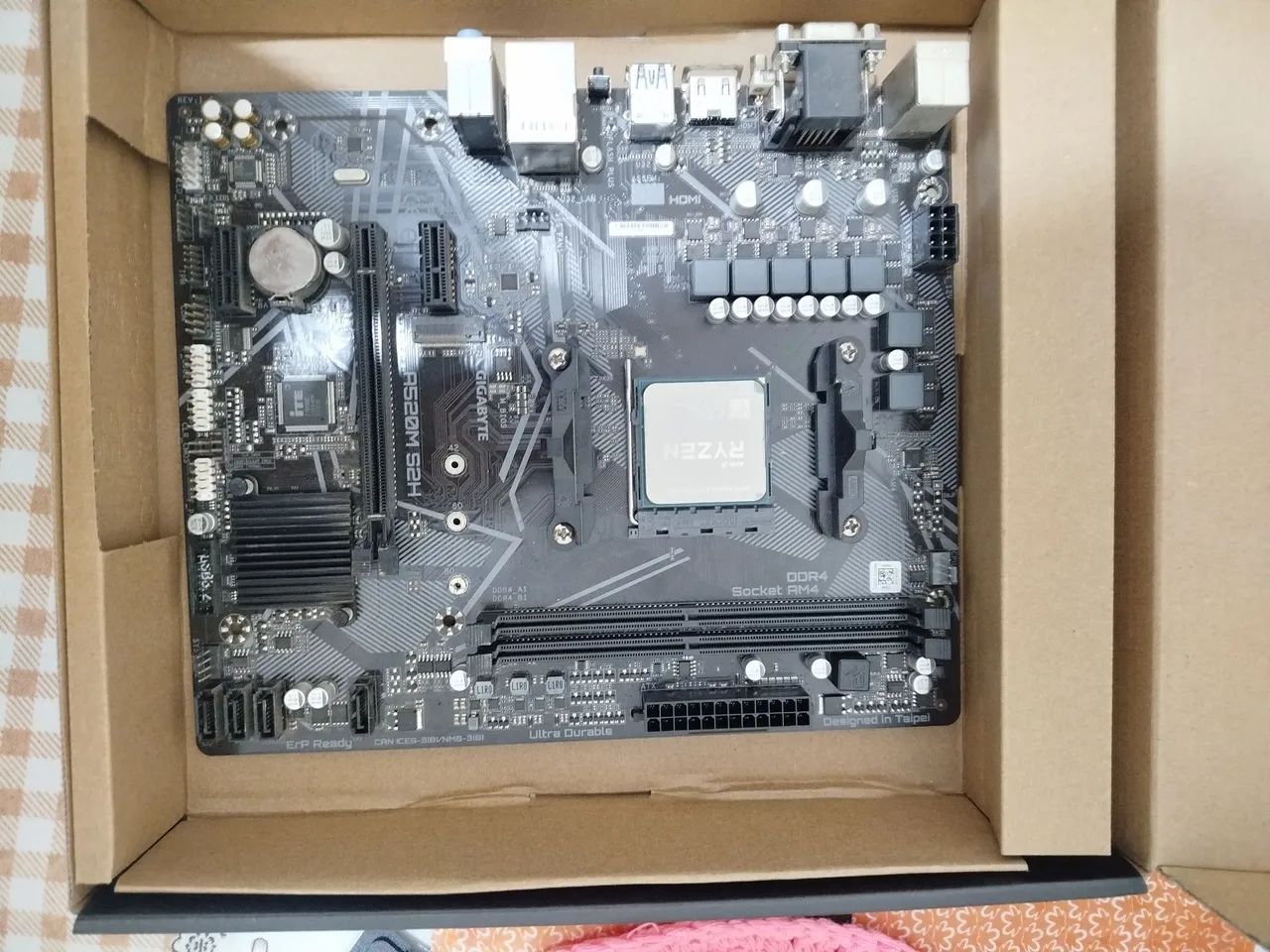 Kit Placa mãe+processador+Air cooler+Memória RAM | A520+RYZEN 5 4650GE+Cooler+16gb - Foto 3