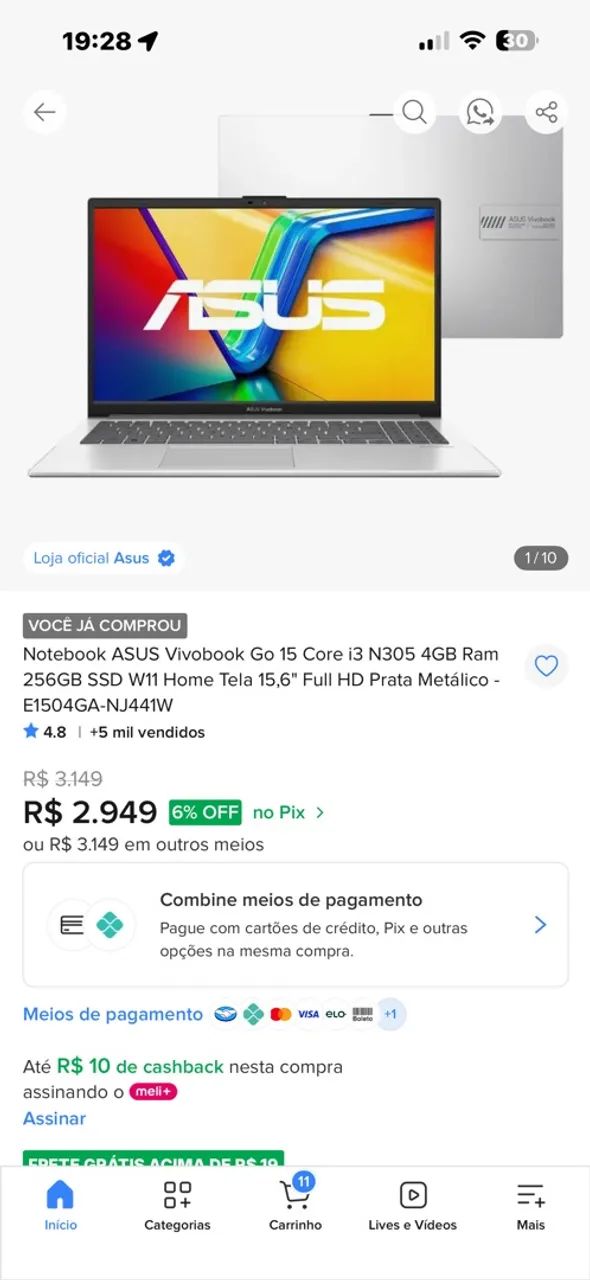 Notebook assus vivobook - Foto 3