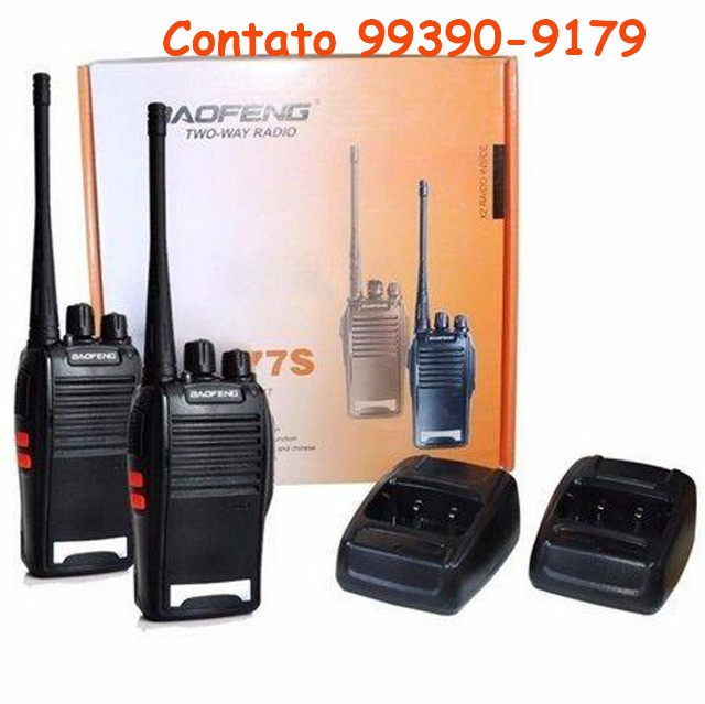 Kit 2 Radios Comunicação Ht Uhf Vhf 16 Canais Completos 777s - Foto 3