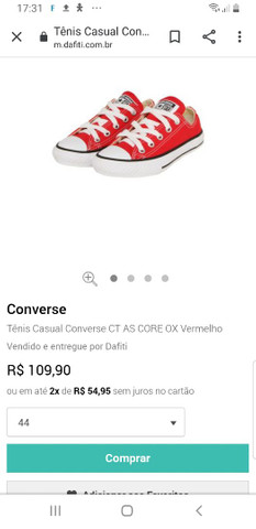 all star vermelho 32