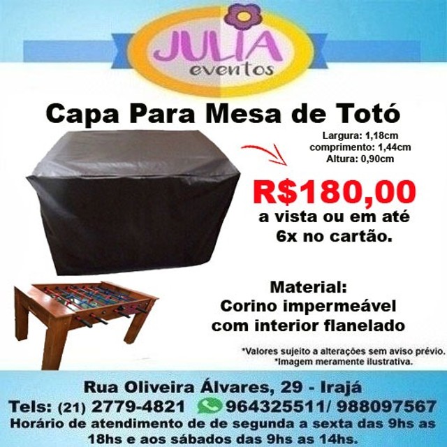 Capa Para Mesa de Totó