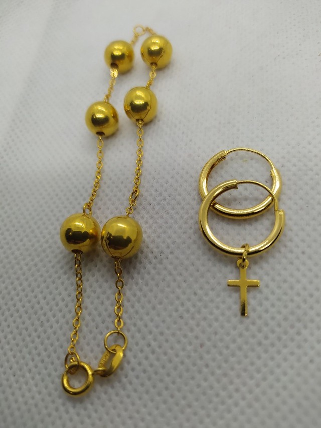Kit Pulseira + Brinco Banhado a Ouro 18k