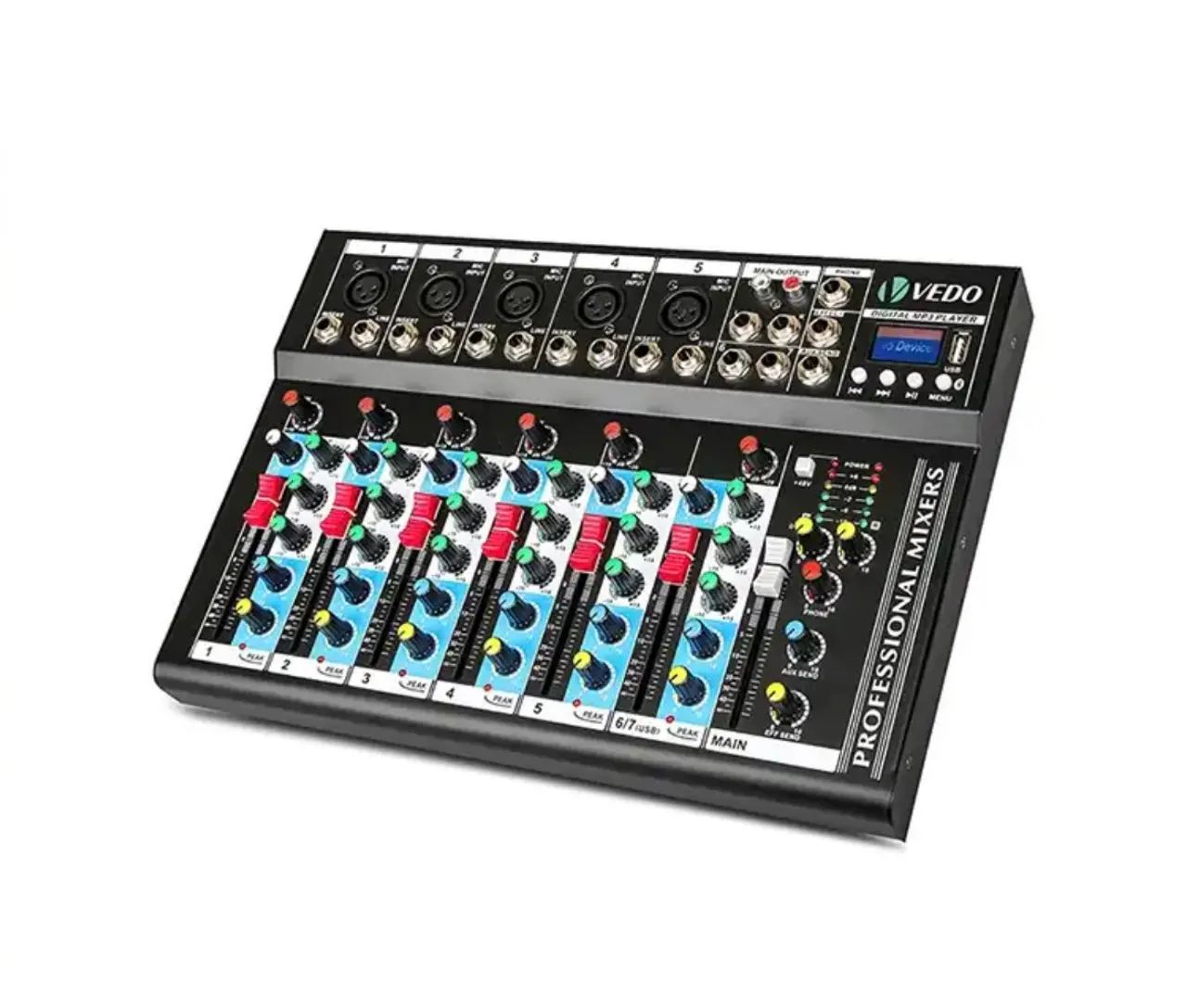 Equipamento com Mixer, bluetooth, efeitos p 7 canais