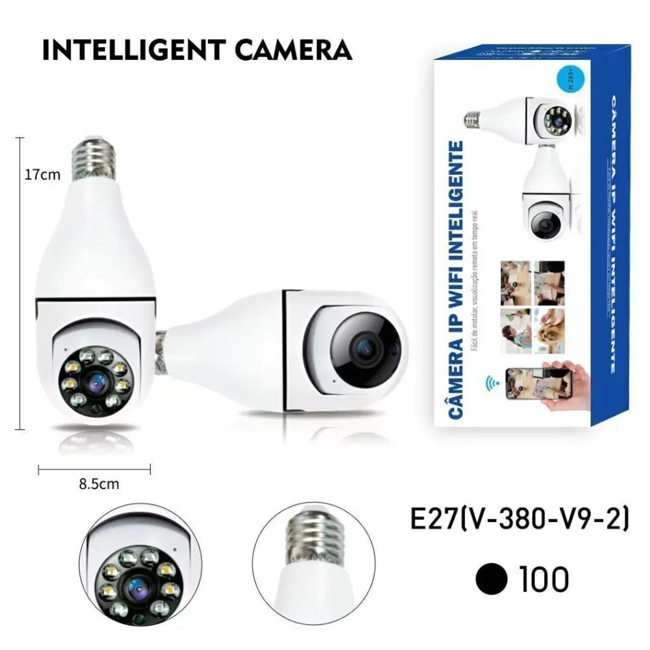 Câmera IP lâmpada Wi-fi HD - Foto 3
