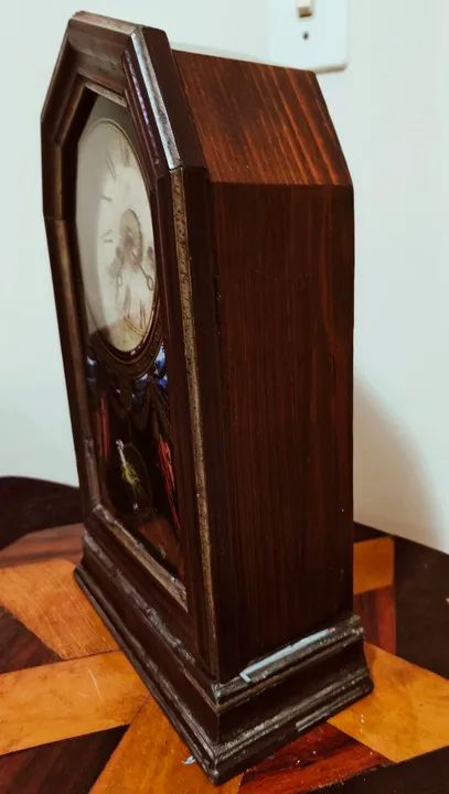 Relógio de mesa de madeira alemão antigo - Única Peça !! - Foto 2