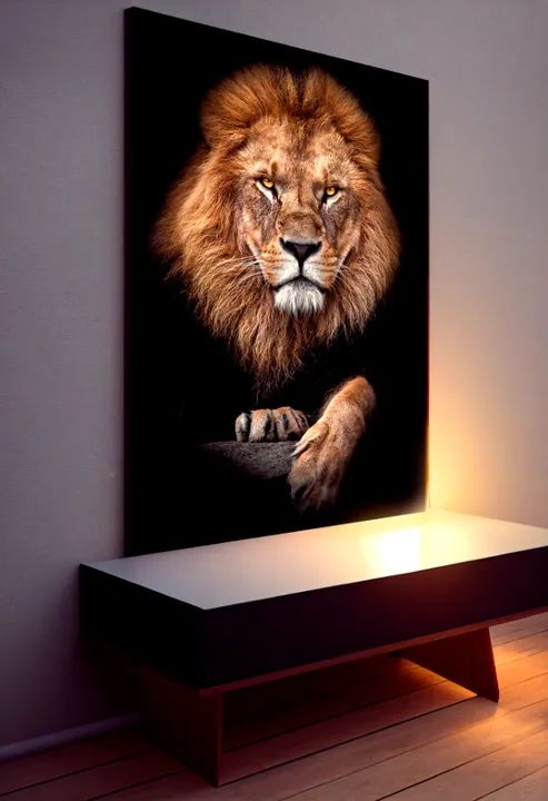 Quadro leão o rei 40 x 60cm  - Foto 3