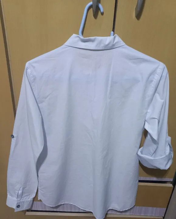 Camisa cor branca, manga longa - Infantil<br> - Foto 5