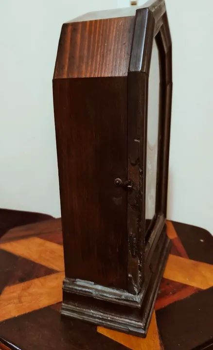 Relógio de mesa de madeira alemão antigo - Única Peça !! - Foto 3