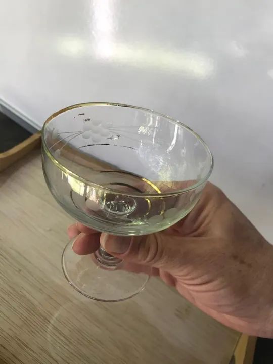 Taças antigas de cristal para champanhe ou sobremesa - Foto 4