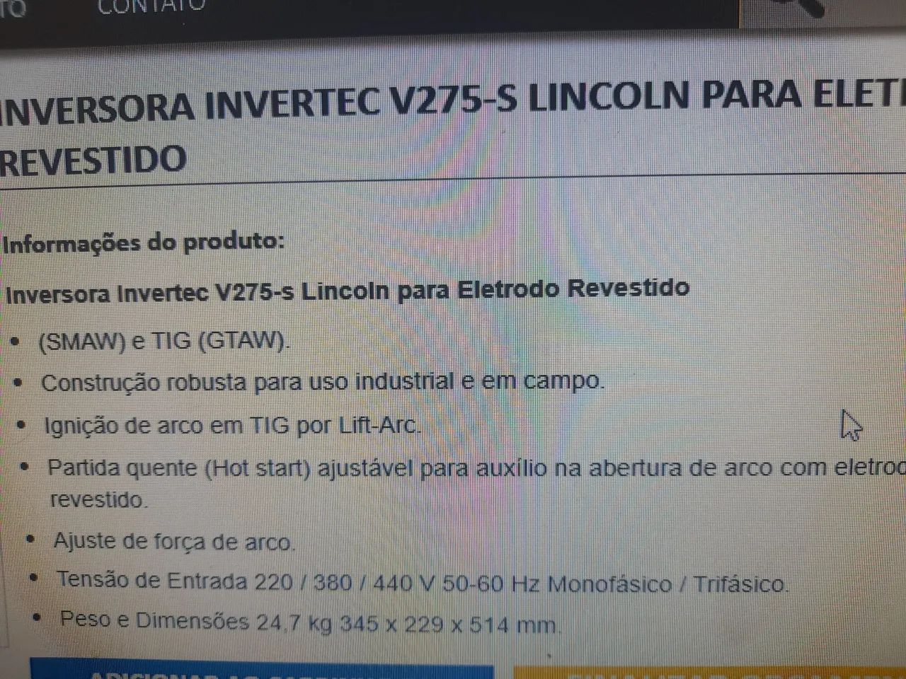 Inversora Invertec V275S Lincoln - Foto 4