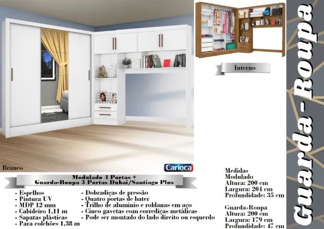 quarto roupeiro casal modulado armario