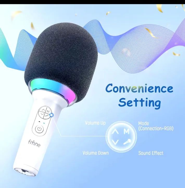 Microfone Fifine Bluetooth com Karaokê - Novo - Foto 3