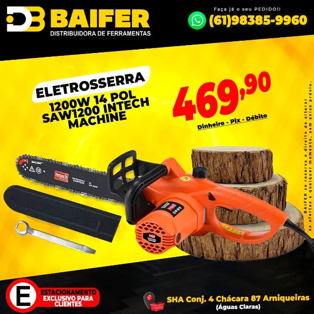 Eletrosserra 1200w Motoserra 14 Pol Saw1200 Intech Machine