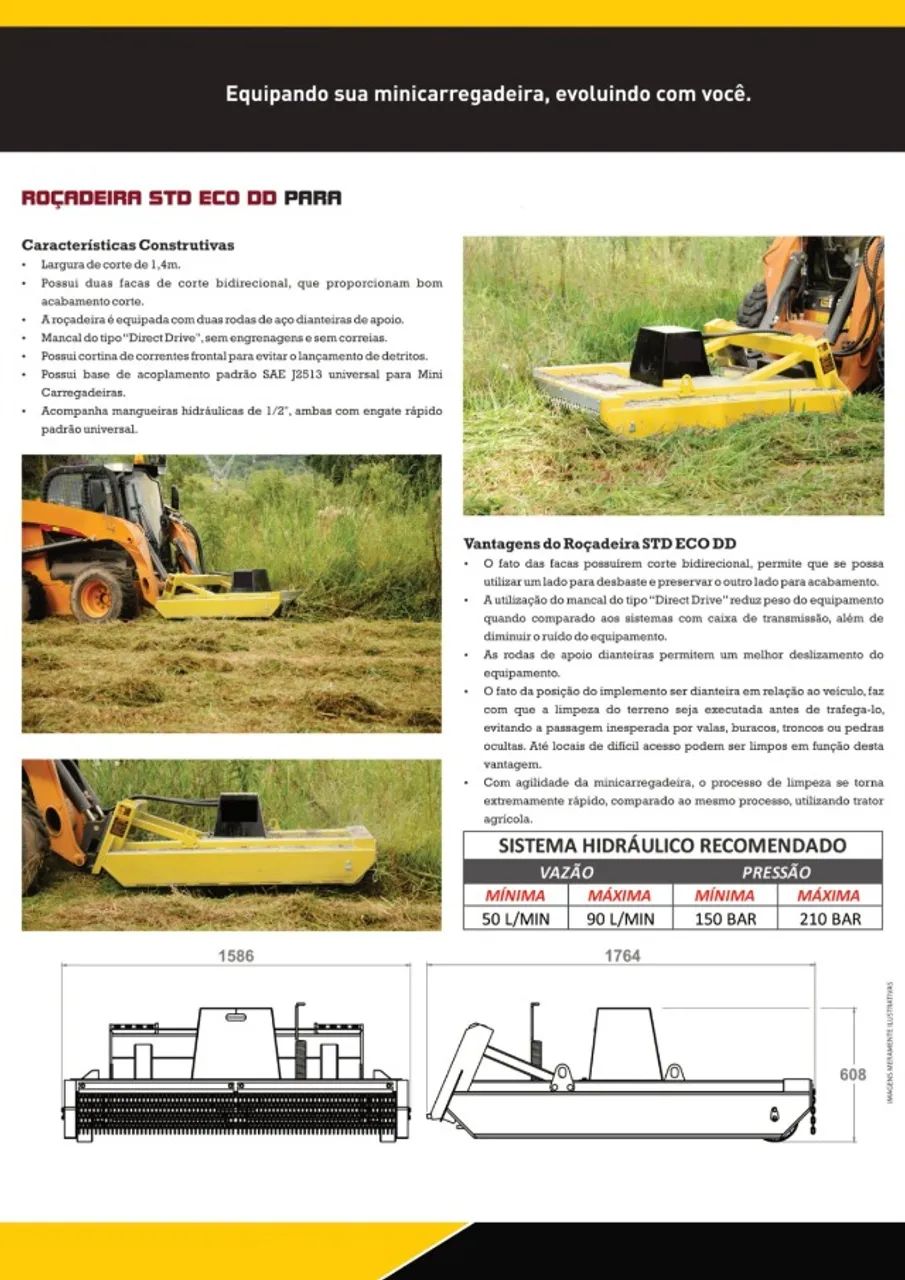 Implemento Roçadeira Para Mini Carregadeira Nova - Foto 6