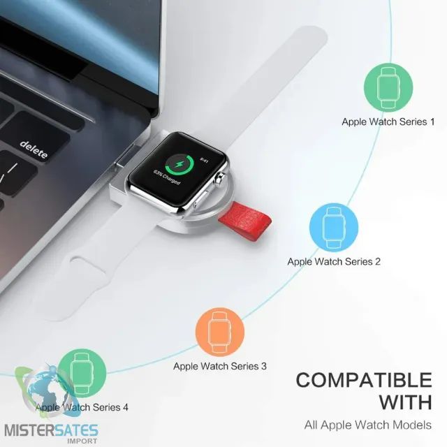 Carregador Por Indução Sem Fio Iwatch Portátil Watch 1 2 3 4 - COD 981 - Foto 4