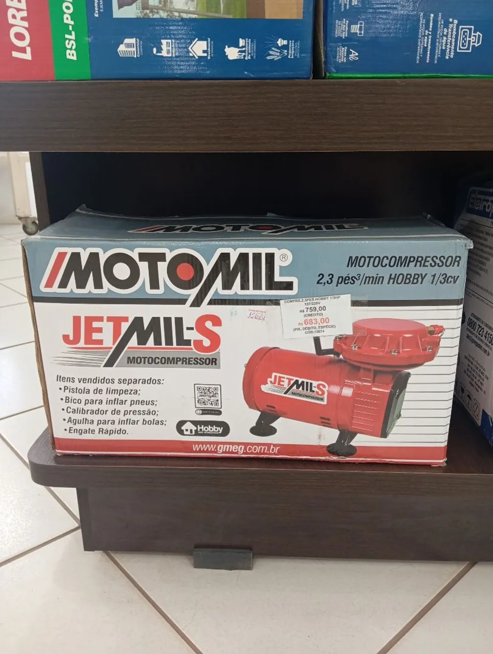 Motocompressor Jet Mil-S 2,3 pés³/min Hobby