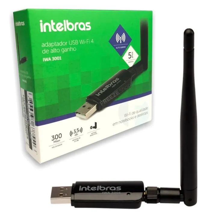 Adaptador Wi-Fi USB Intelbras IWA 3001 - 300 Mbps