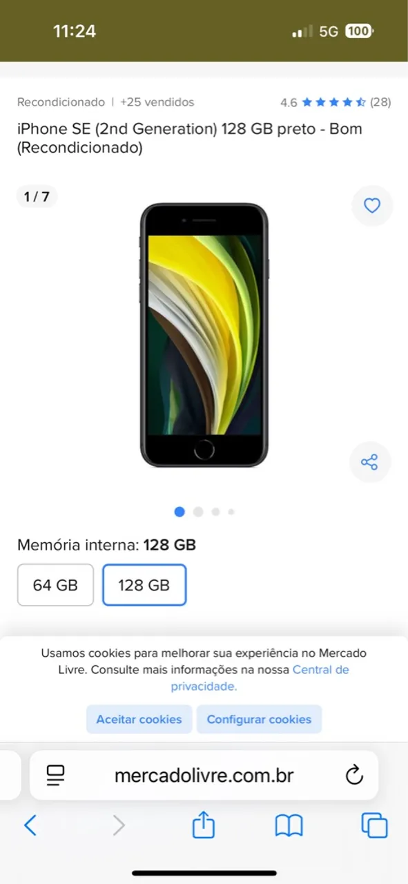 iPhone SE muito novo com nota fiscal