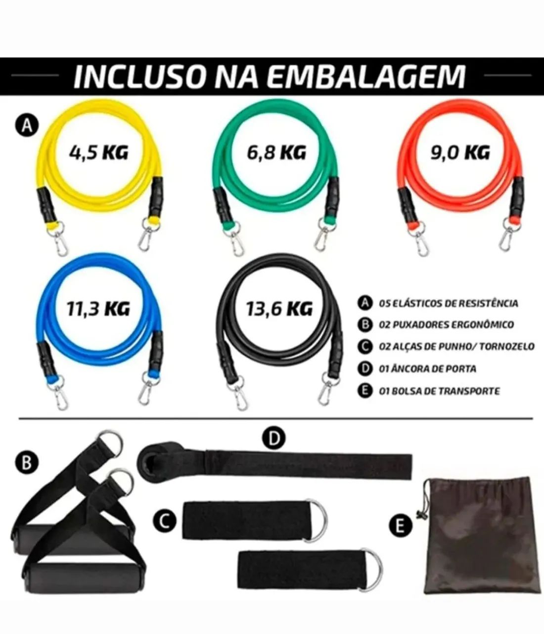Kit de Bandas Elásticas para Treinamento - Foto 4