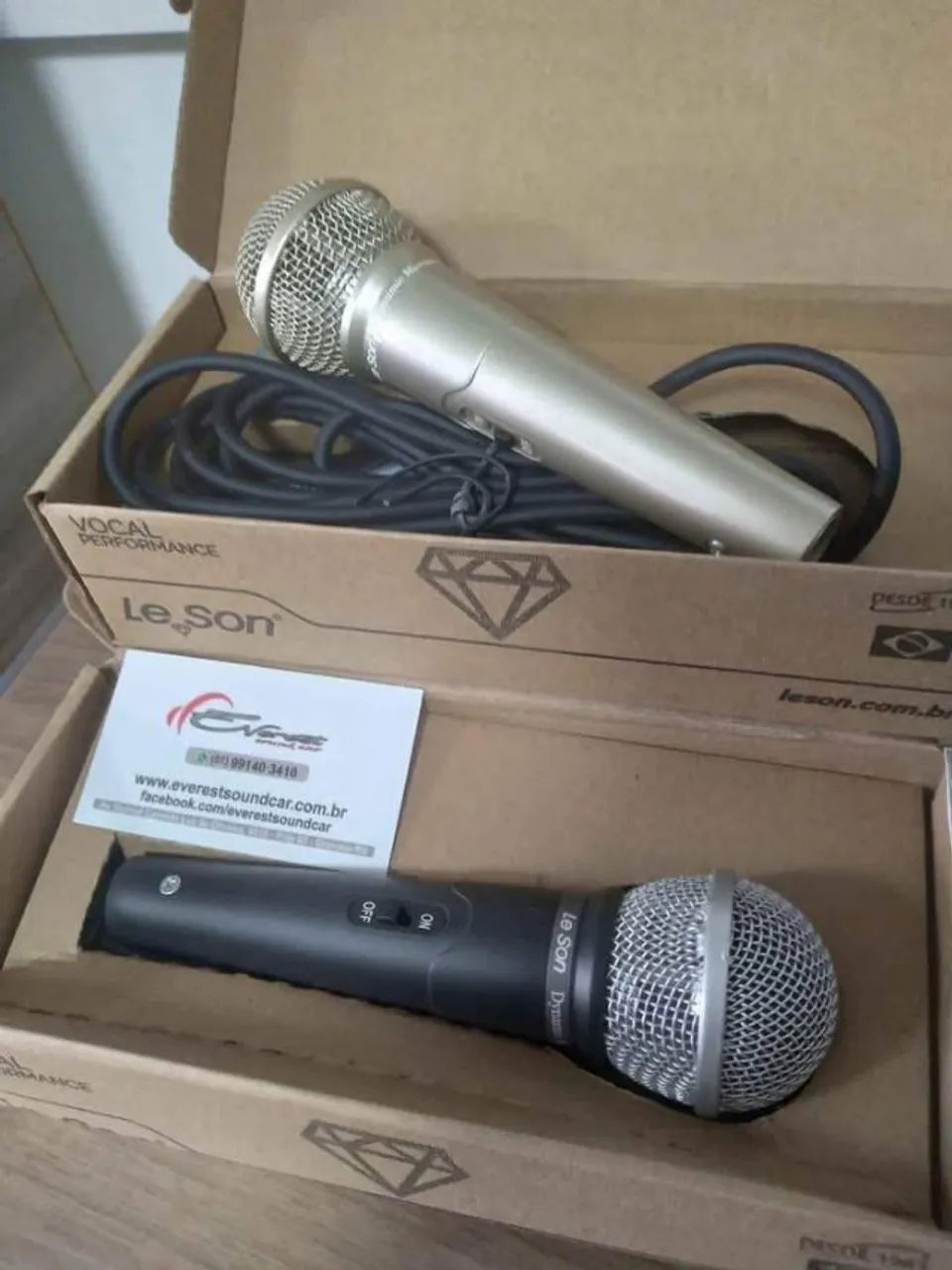 microfone com fio novo leson